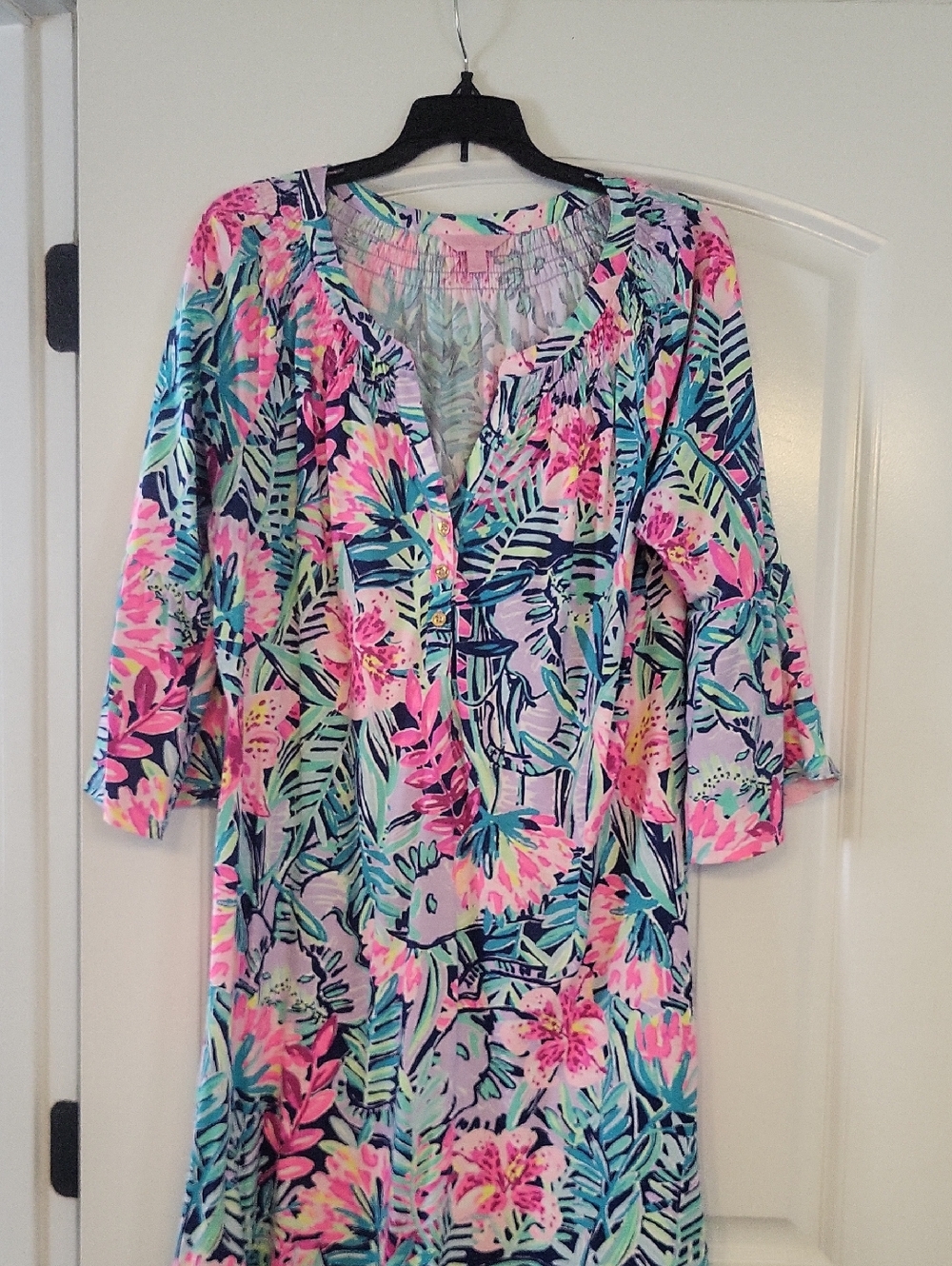 Lilly Pulitzer Tropical Floral Cover-Up in Pink & Aqua